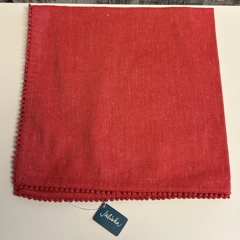 Juliska Berry Trim Napkin in Red Set of 4